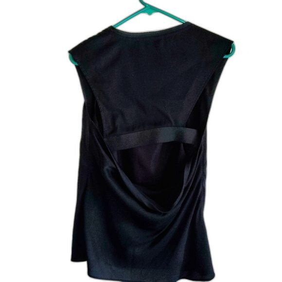 Helmut Lang Black Sleeveless Open Cutout Back Drape Top Small - Picture 3 of 9